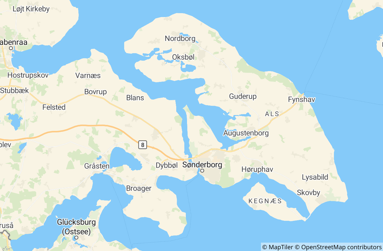 Kort over Sønderborg Kommune