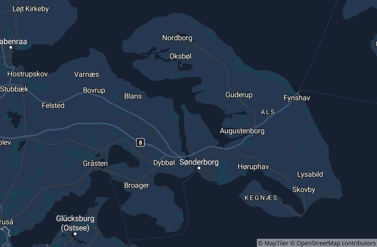 Kort over Sønderborg Kommune