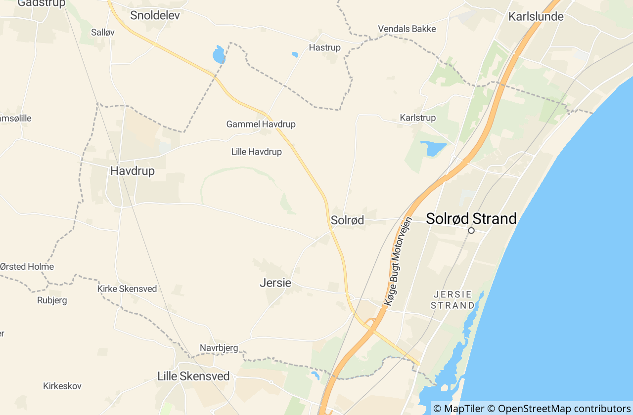 Kort over Solrød Kommune