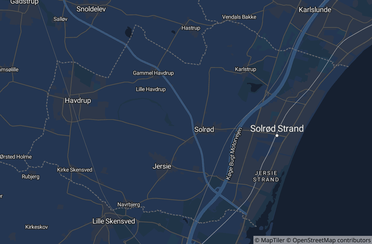 Kort over Solrød Kommune