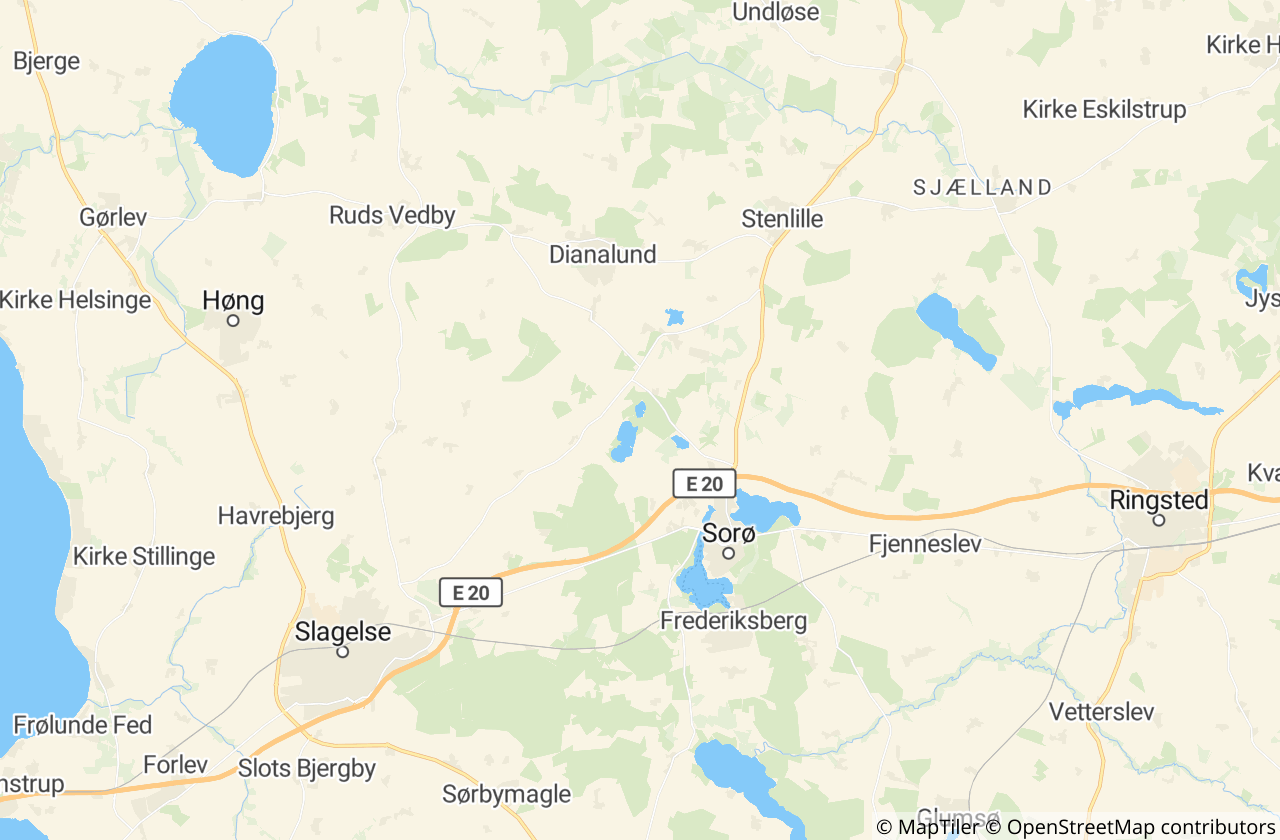 Kort over Sorø Kommune