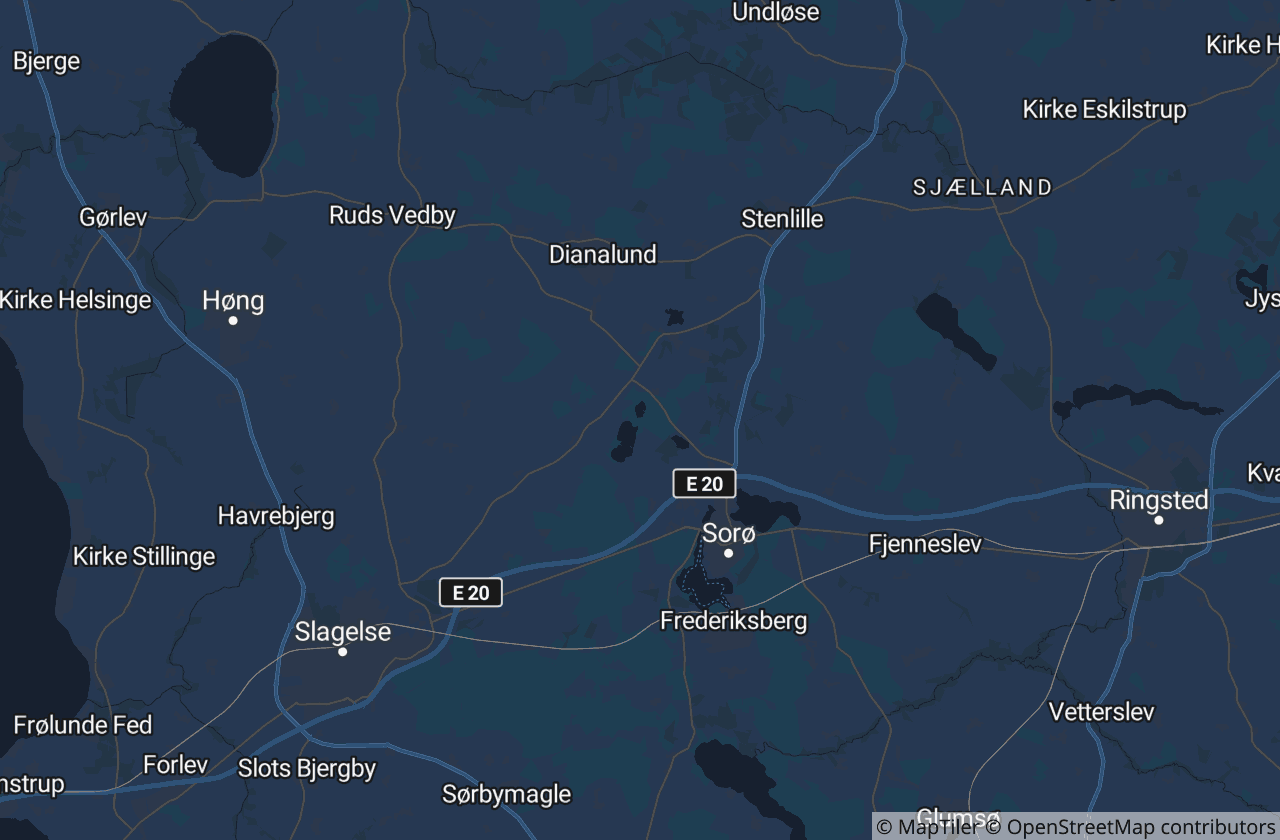 Kort over Sorø Kommune