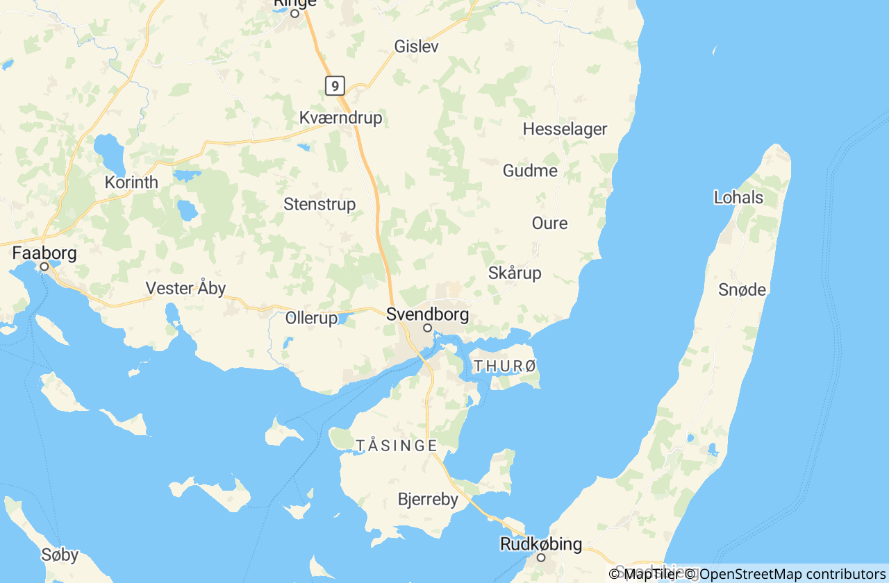 Kort over Svendborg Kommune