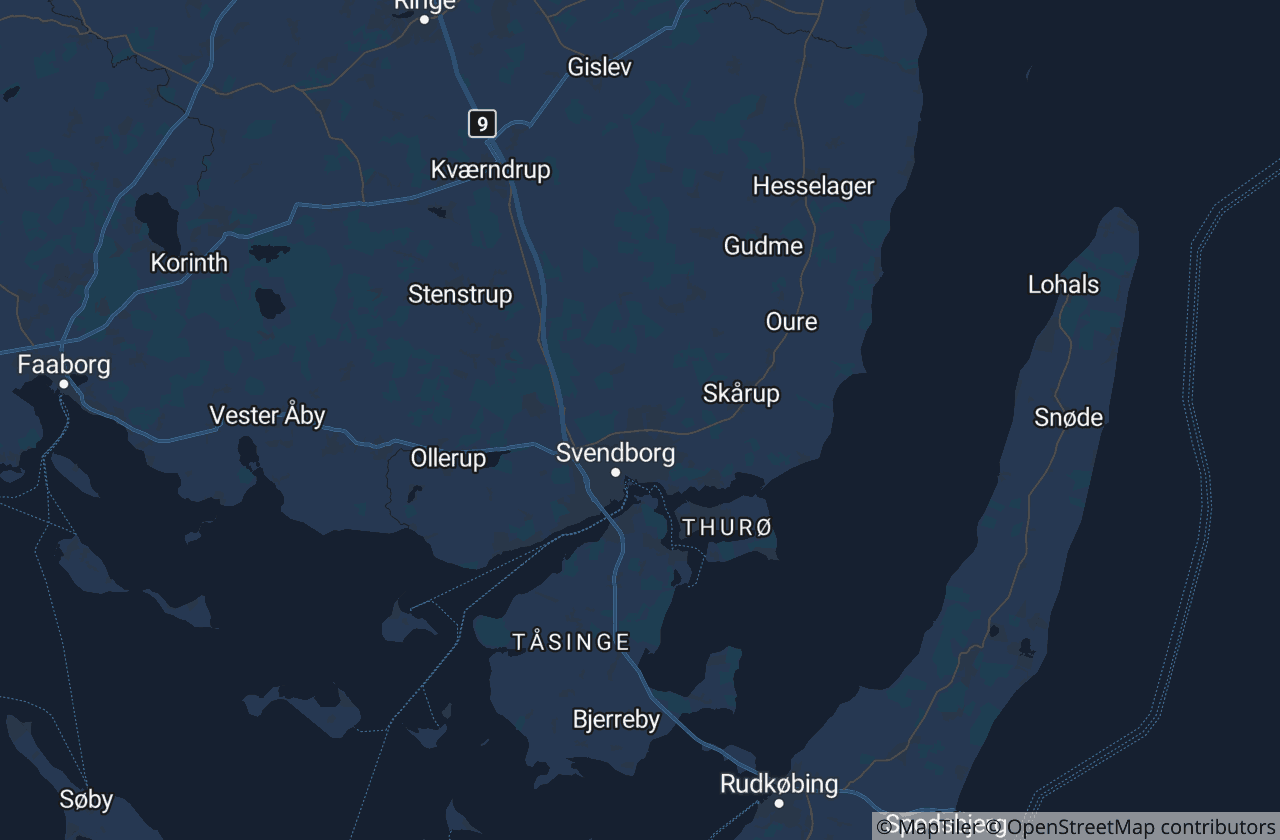 Kort over Svendborg Kommune