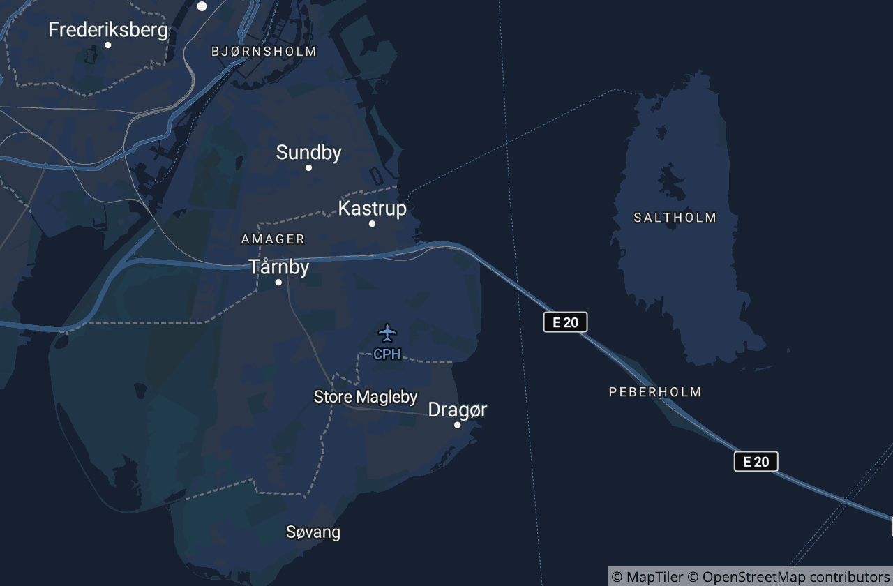 Kort over Tårnby Kommune