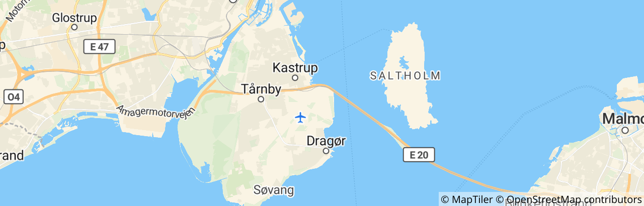 Kort over Tårnby Kommune