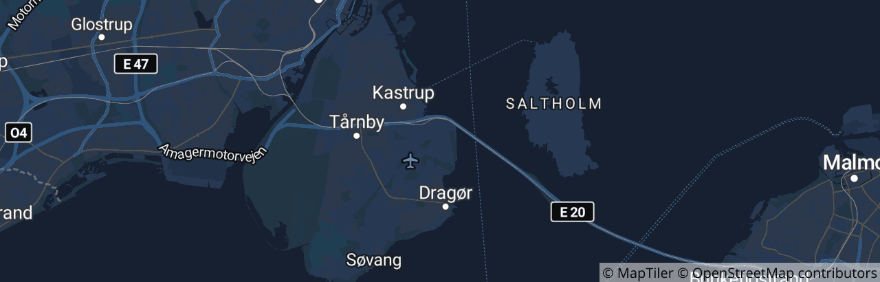 Kort over Tårnby Kommune