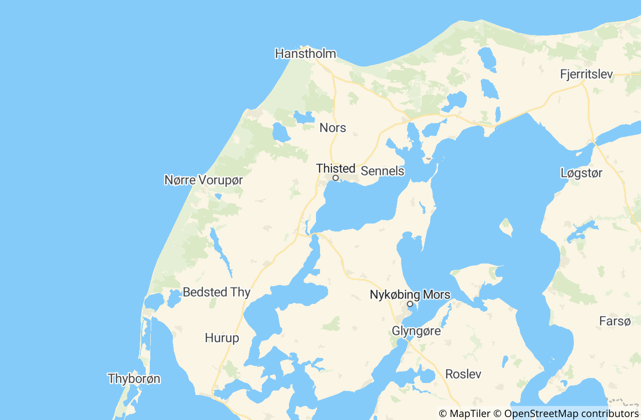 Kort over Thisted Kommune