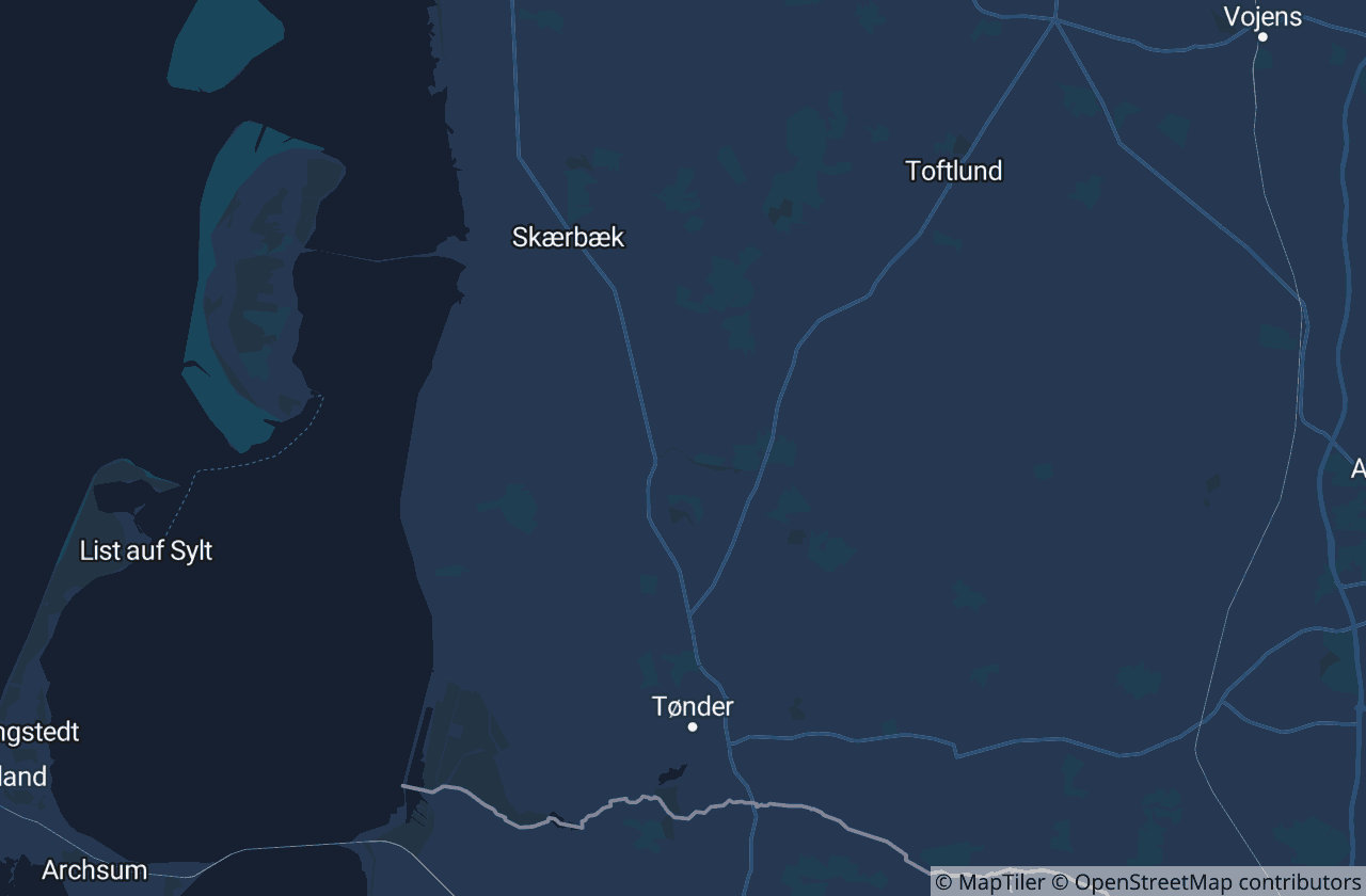Kort over Tønder Kommune