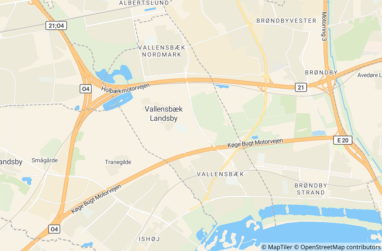 Kort over Vallensbæk Kommune