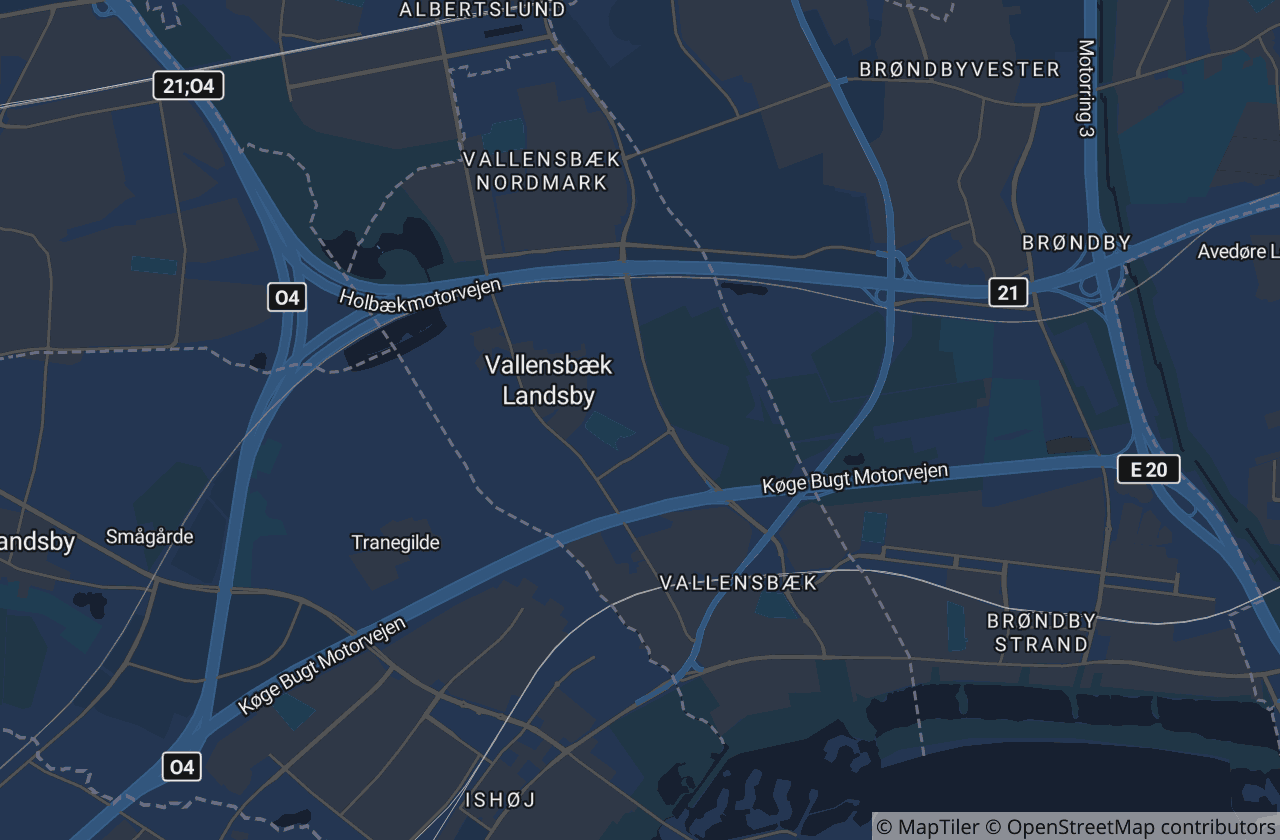 Kort over Vallensbæk Kommune