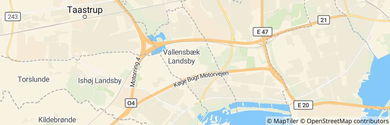 Kort over Vallensbæk Kommune
