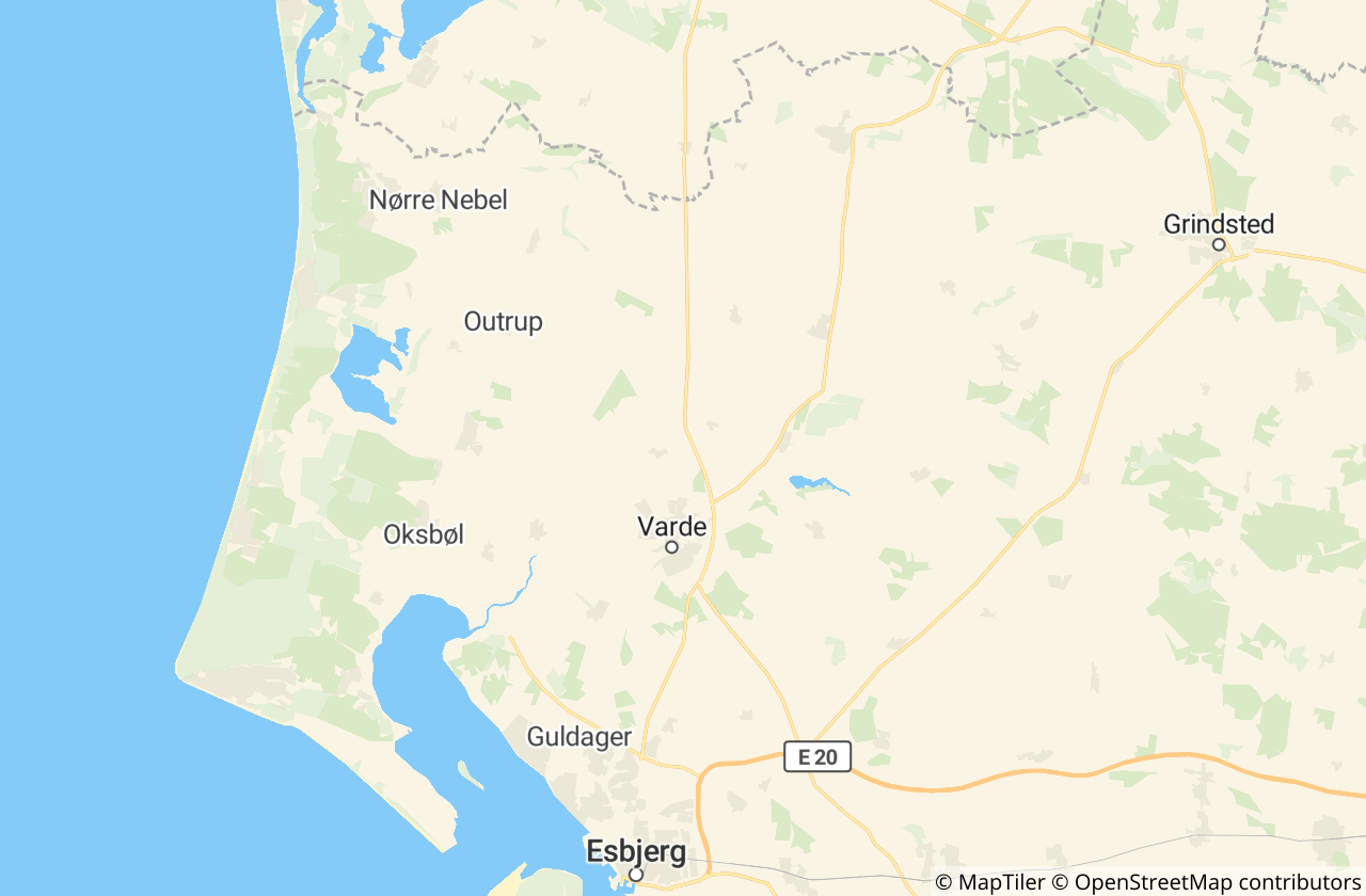 Kort over Varde Kommune