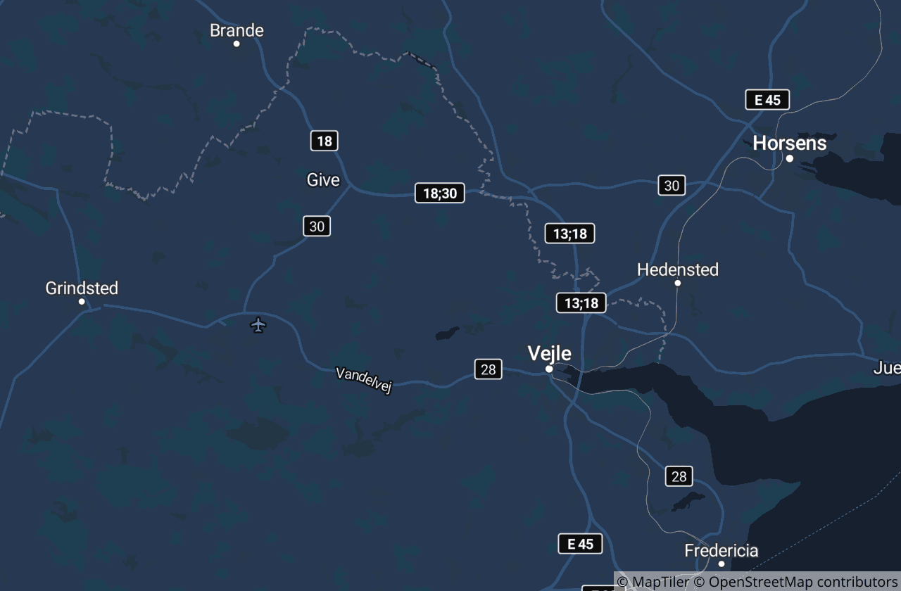 Kort over Vejle Kommune