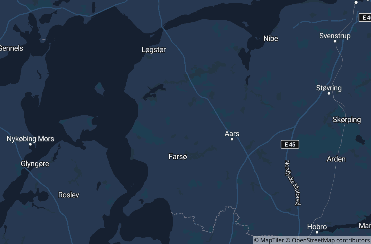 Kort over Vesthimmerlands Kommune