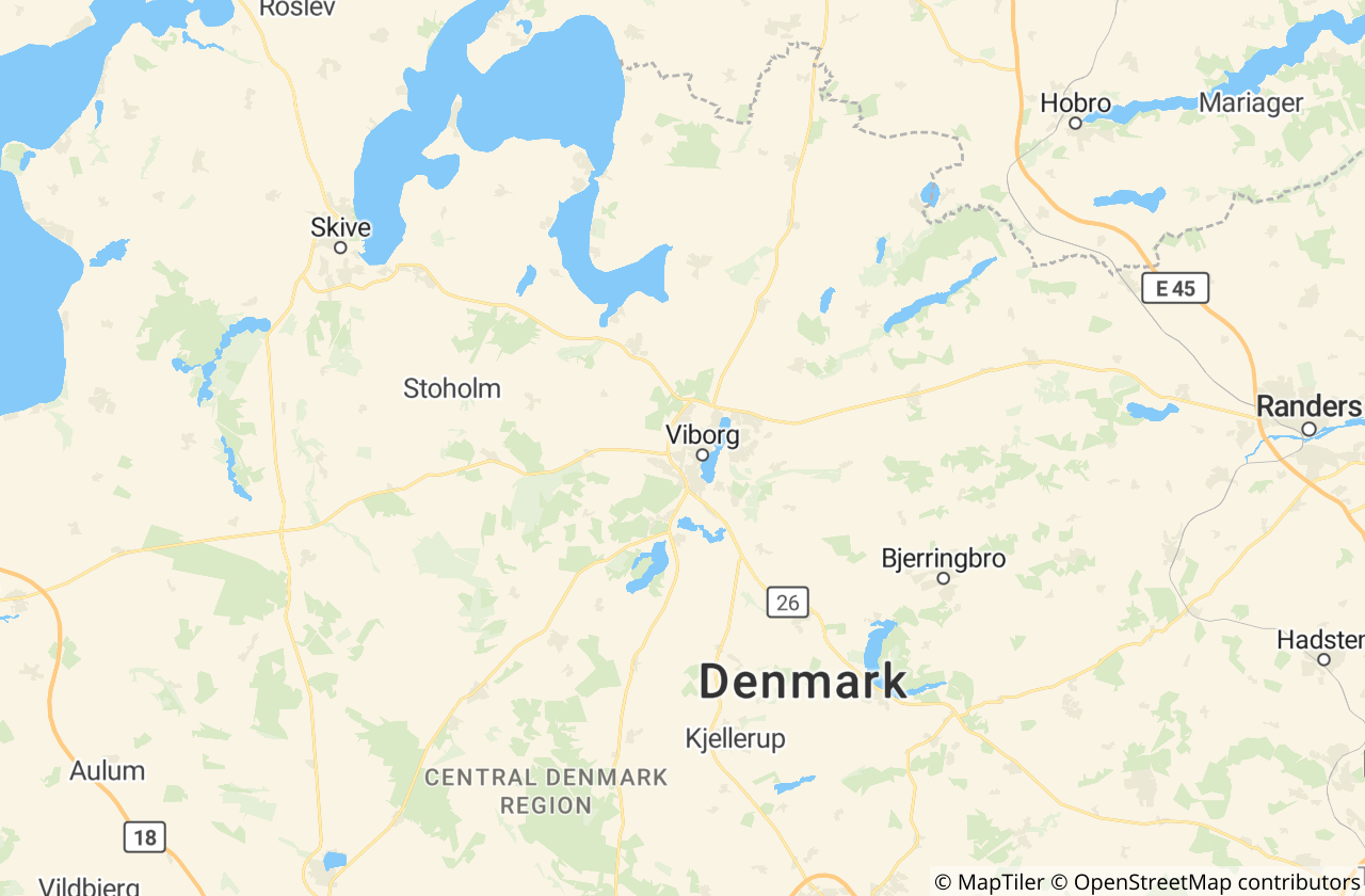 Kort over Viborg Kommune