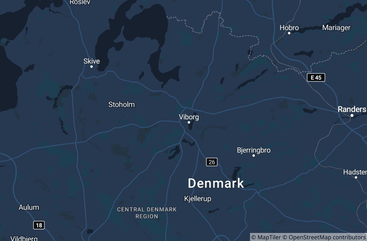 Kort over Viborg Kommune