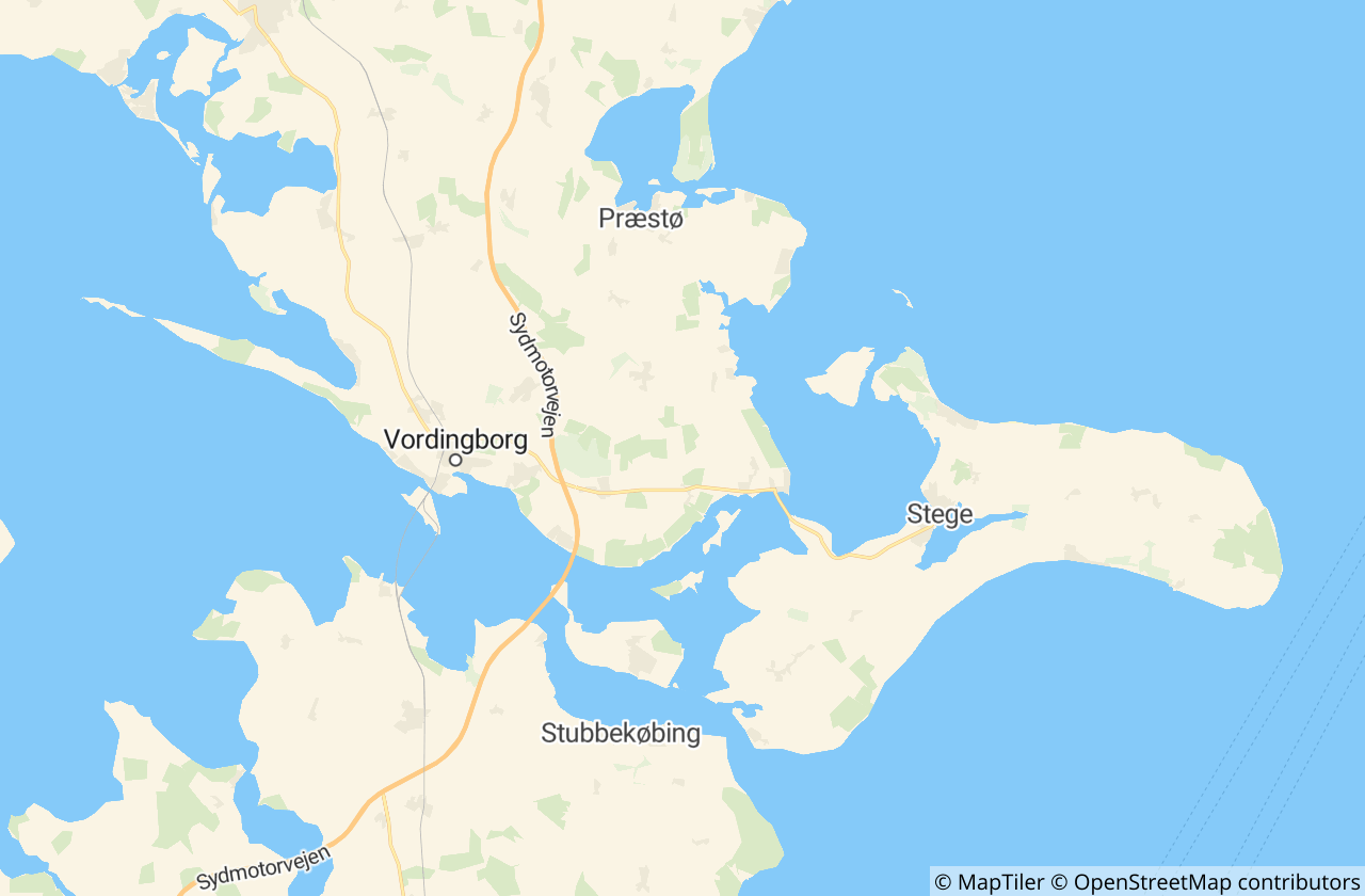 Kort over Vordingborg Kommune